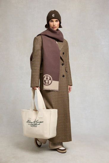 Young Ideas/Henmores - Jacquard Scarf - Camel Black - OS