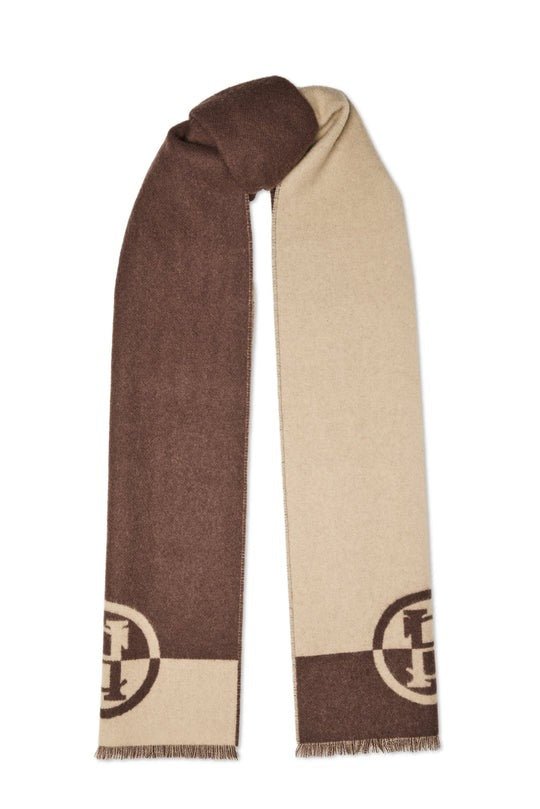 Young Ideas/Henmores - Jacquard Scarf - Chocolate Taupe - OS