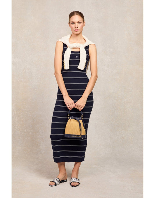 Young Ideas/Henmores - Juliet Knit Maxi Dress - Ink Navy Stripe - XS