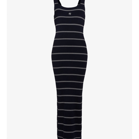 Young Ideas/Henmores - Juliet Knit Maxi Dress - Ink Navy Stripe - XS