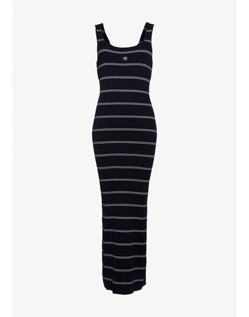 Young Ideas/Henmores - Juliet Knit Maxi Dress - Ink Navy Stripe - XS