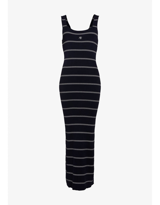 Young Ideas/Henmores - Juliet Knit Maxi Dress - Ink Navy Stripe - XS