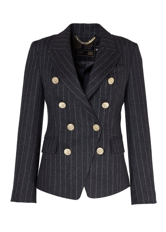 Young Ideas/Henmores - Knightsbridge Blazer - Charcoal Pinstripe - 8