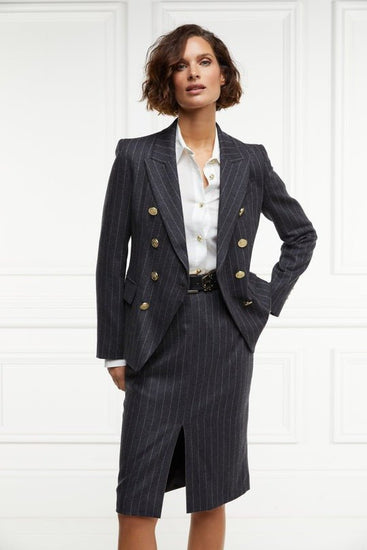 Young Ideas/Henmores - Knightsbridge Blazer - Charcoal Pinstripe - 8