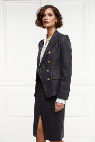 Young Ideas/Henmores - Knightsbridge Blazer - Charcoal Pinstripe - 8