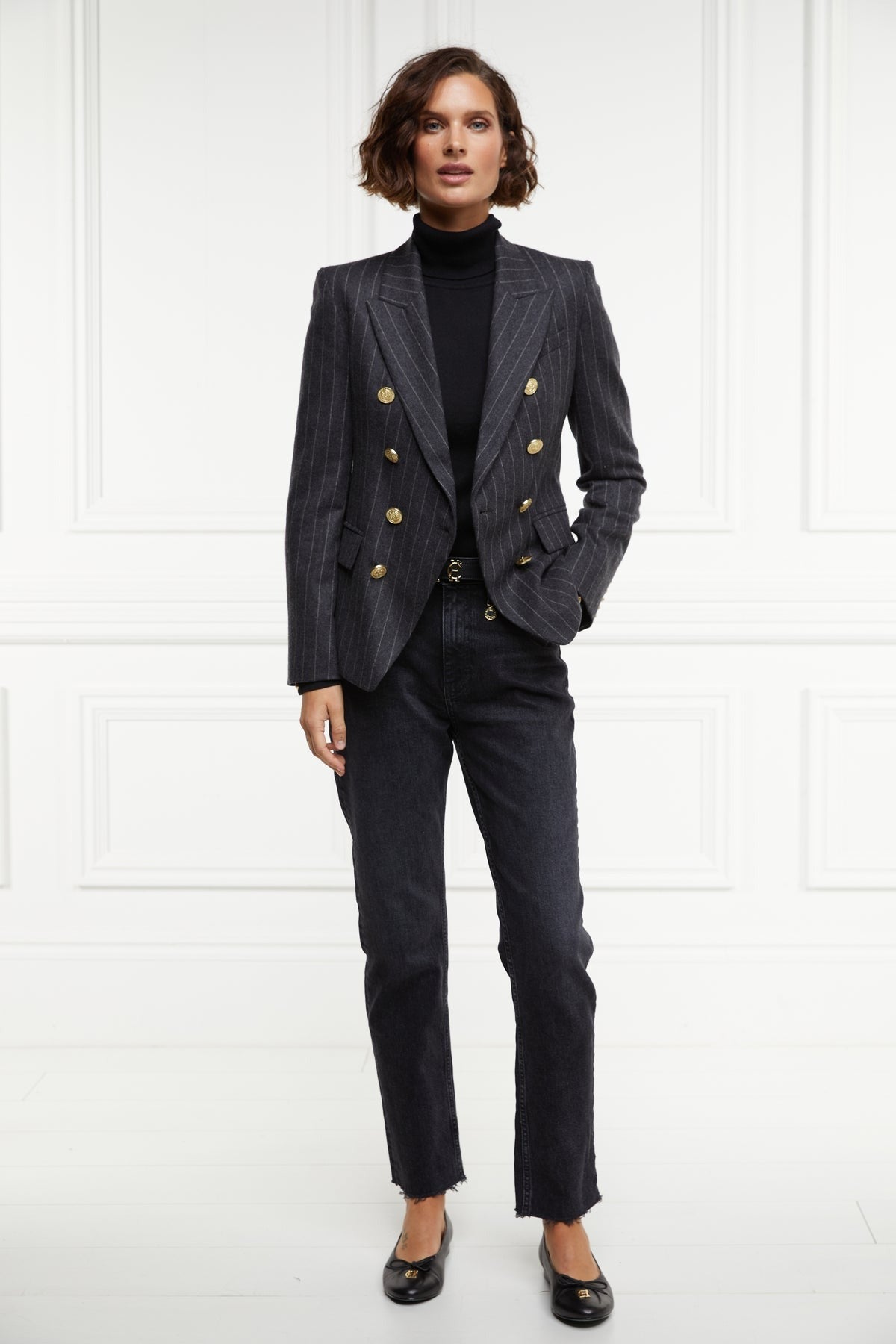 Young Ideas/Henmores - Knightsbridge Blazer - Charcoal Pinstripe - 8