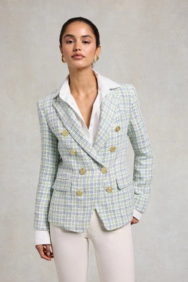 Young Ideas & Henmores - Knightsbridge Boucle Blazer - Darwin Green Boucle - 8