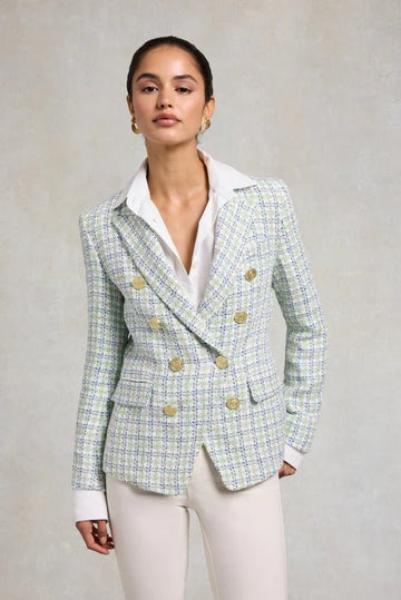 Young Ideas & Henmores - Knightsbridge Boucle Blazer - Darwin Green Boucle - 8