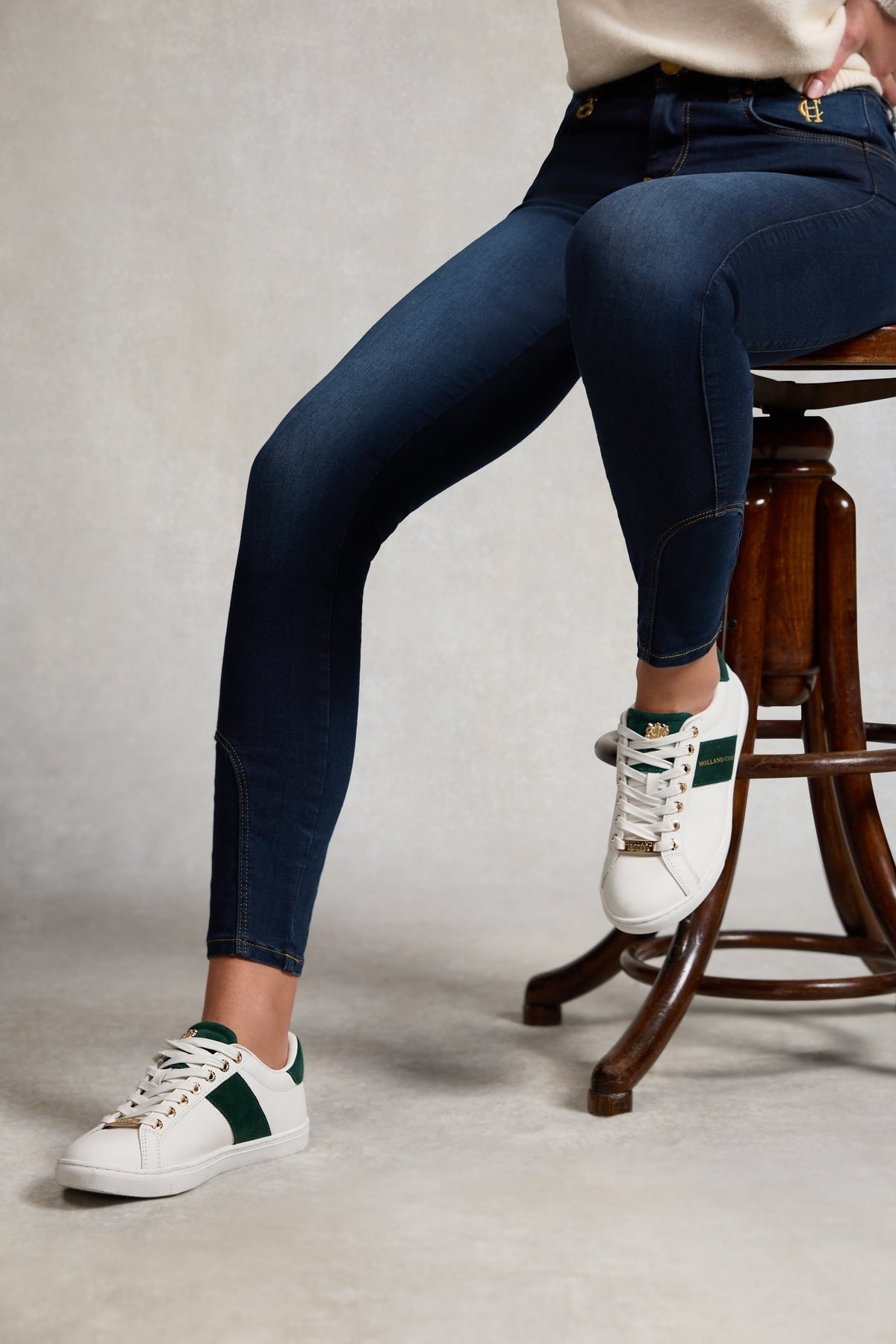 Young Ideas/Henmores - Knightsbridge Court Trainer - White Racing Green - 4