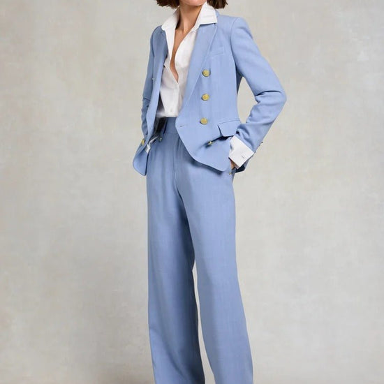Young Ideas & Henmores - Knightsbridge Linen Blazer - Ice Blue - 8