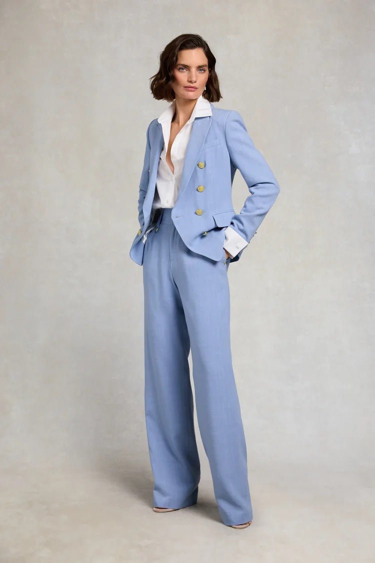 Young Ideas & Henmores - Knightsbridge Linen Blazer - Ice Blue - 8
