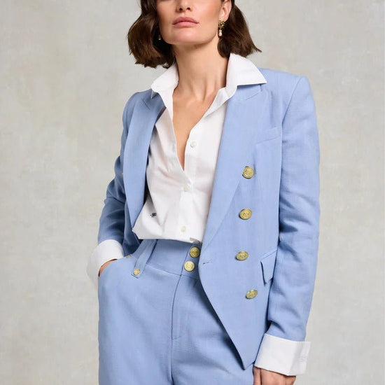 Young Ideas & Henmores - Knightsbridge Linen Blazer - Ice Blue - 8
