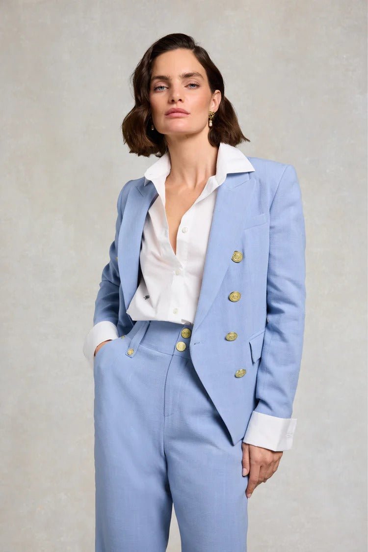 Young Ideas & Henmores - Knightsbridge Linen Blazer - Ice Blue - 8