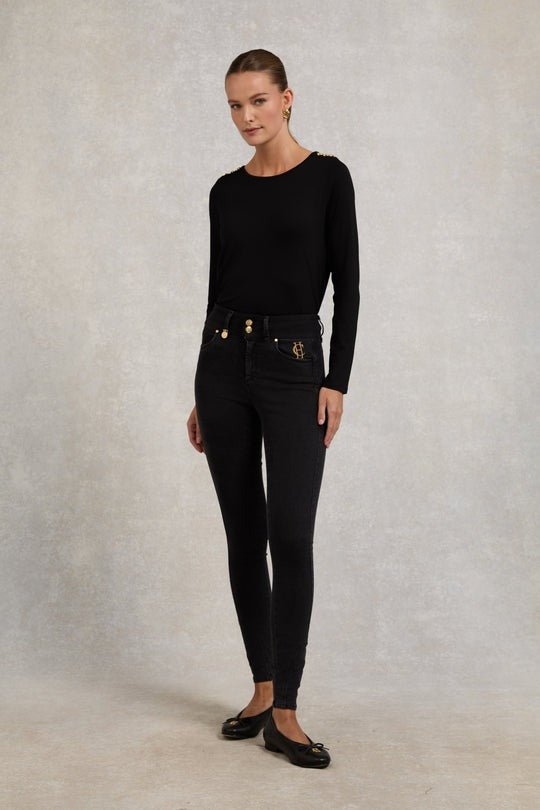 Young Ideas/Henmores - Long Sleeve Crew Neck Tee - Black - XS