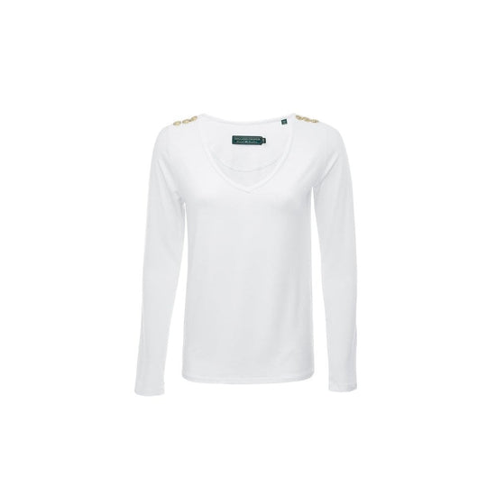 Young Ideas/Henmores - Long Sleeve V - Neck T-Shirt - White - XS