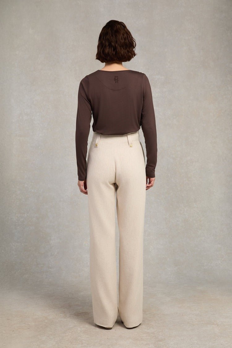 Young Ideas/Henmores - Long Sleeve V - Neck Tee - Coffee - XL