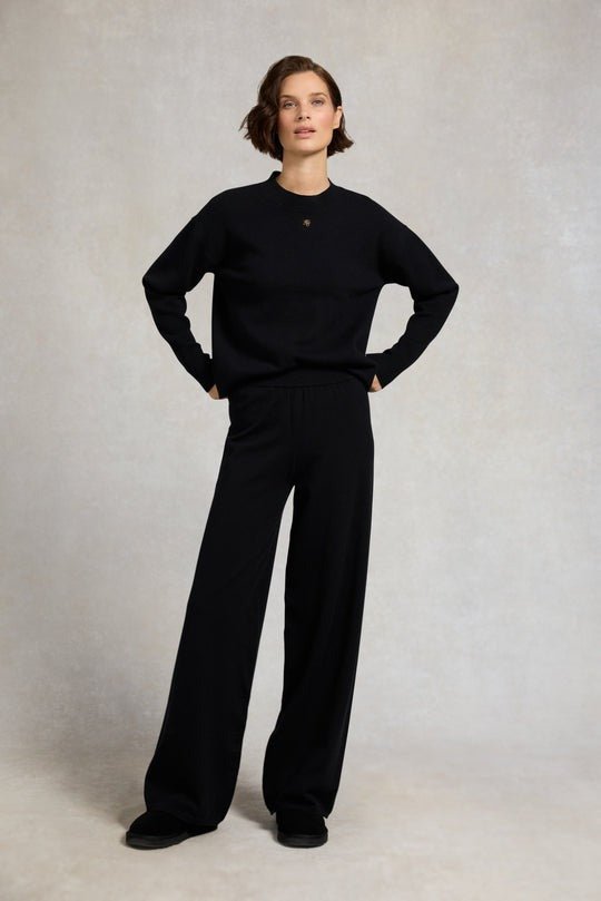 Young Ideas/Henmores - Maria Knitted Wide Leg Pant - Black - XS