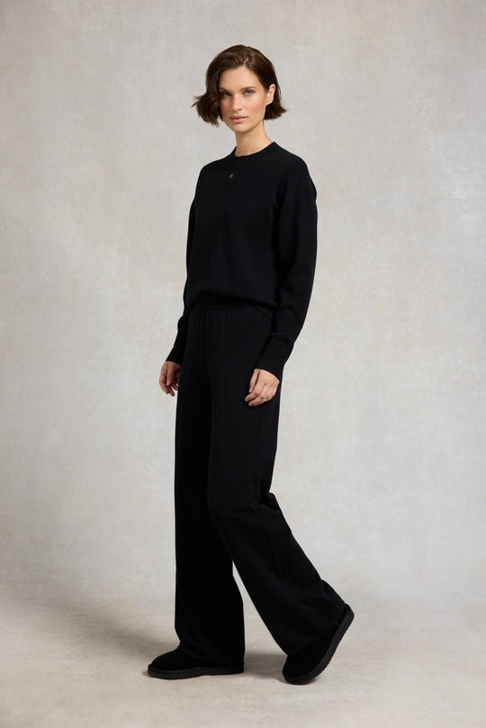 Young Ideas/Henmores - Maria Knitted Wide Leg Pant - Black - XS