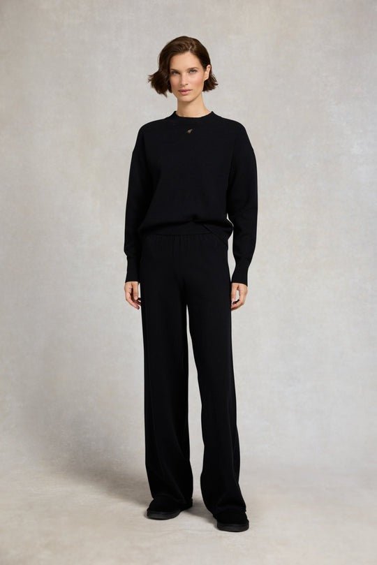 Young Ideas/Henmores - Maria Knitted Wide Leg Pant - Black - XS