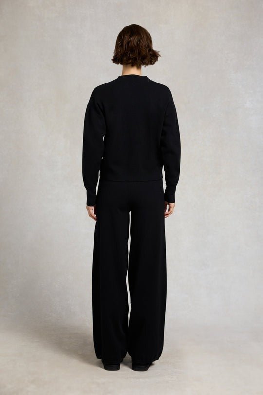 Young Ideas/Henmores - Maria Knitted Wide Leg Pant - Black - XS