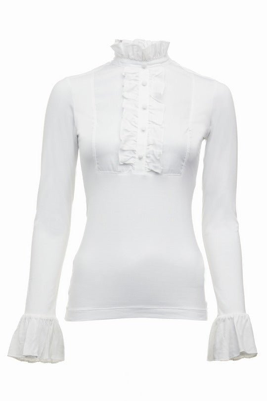 Young Ideas/Henmores - Melissa Jersey Blouse - White - XS