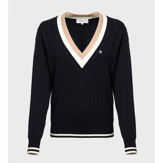 Young Ideas/Henmores - Melissa V Neck Knit - Ink Navy - XS