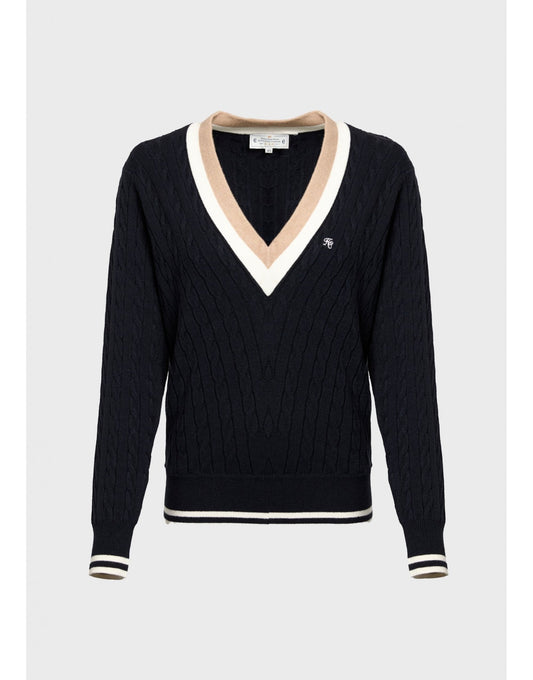 Young Ideas/Henmores - Melissa V Neck Knit - Ink Navy - XS