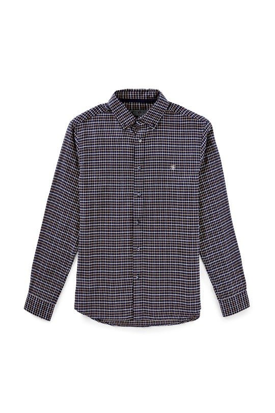 Young Ideas/Henmores - Mens Classic Button Down Shirt - Cheltenham Camel Check - M