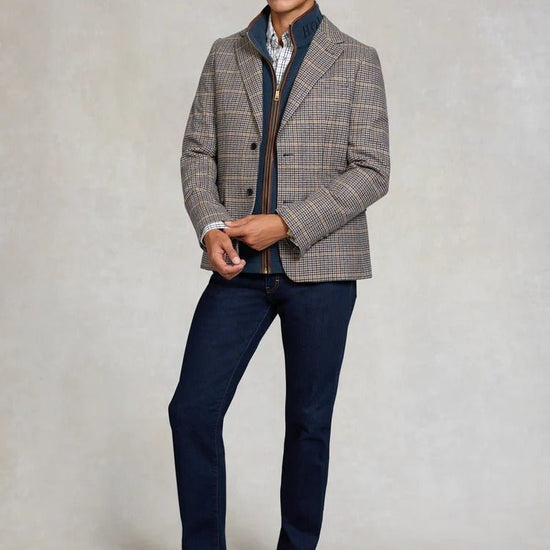 Young Ideas & Henmores - Mens Classic Button Down Shirt - Cheltenham Blue Check - M