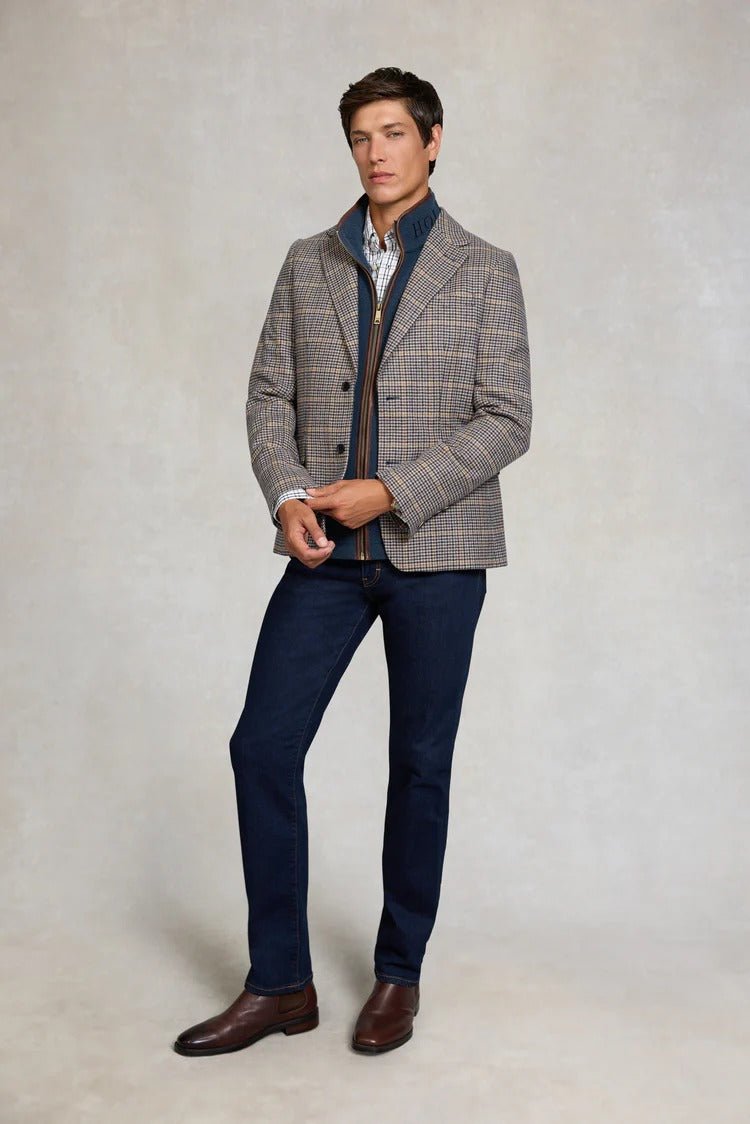 Young Ideas & Henmores - Mens Classic Button Down Shirt - Cheltenham Blue Check - M