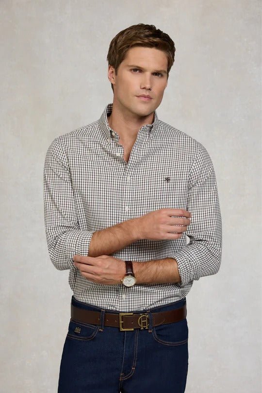Young Ideas & Henmores - Mens Classic Button Down Shirt - Cheltenham Green Check - M