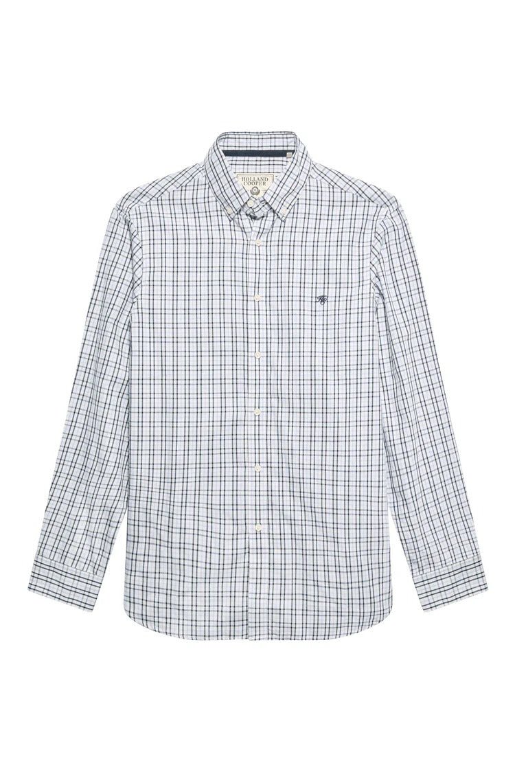 Young Ideas & Henmores - Mens Classic Button Down Shirt - Cheltenham Blue Check - M