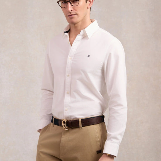 Young Ideas & Henmores -Men's Classic Oxford Shirt -White -M