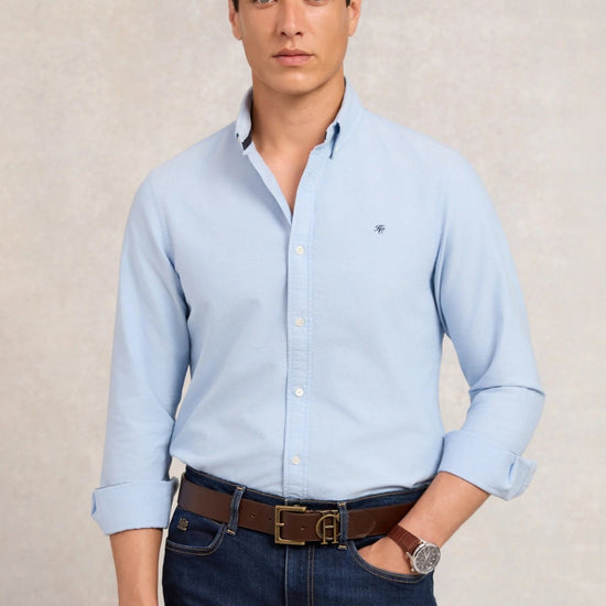 Young Ideas & Henmores -Men's Classic Oxford Shirt -Sky Blue -M