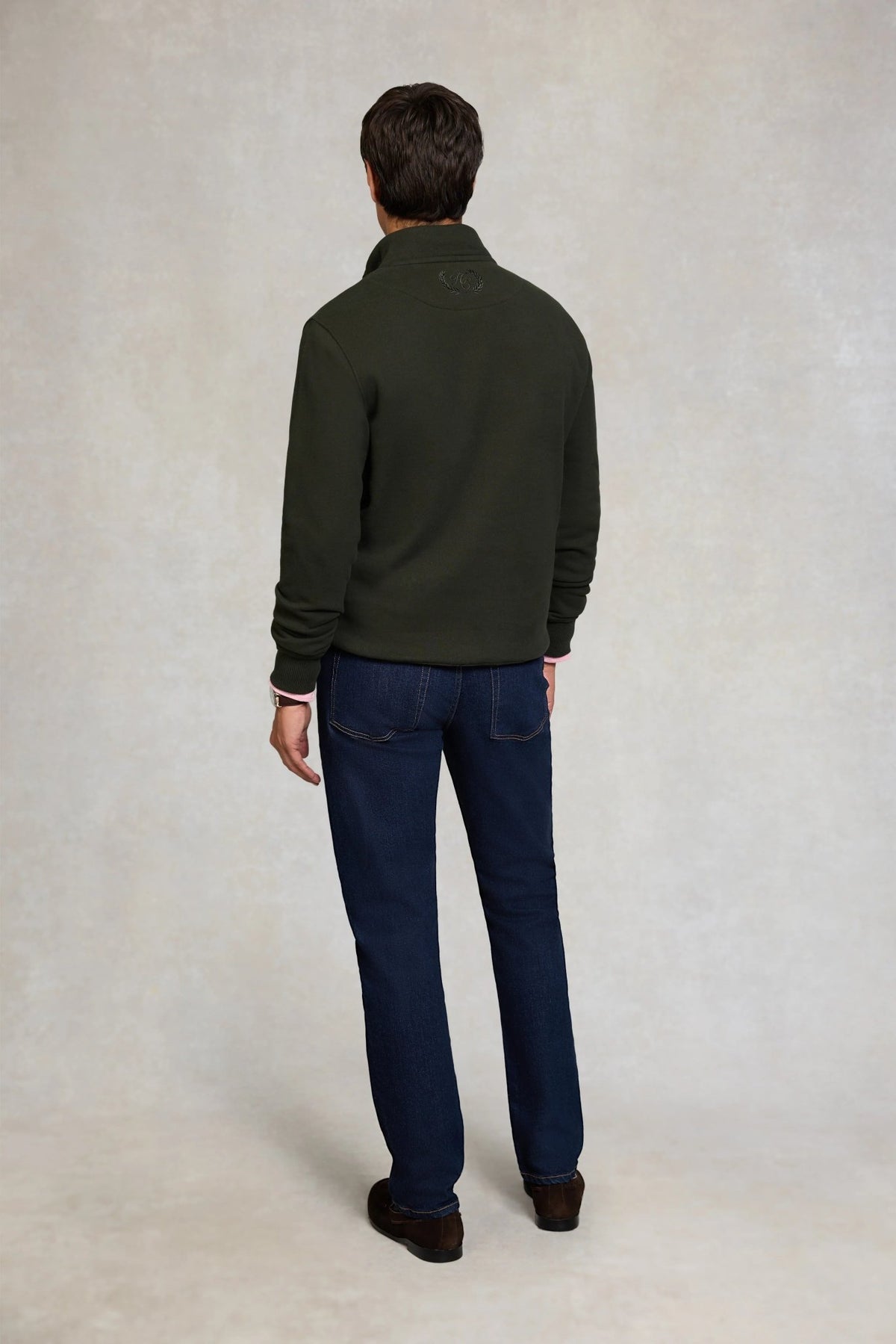 Young Ideas & Henmores -Men's Classic Quarter Zip Sweat -Racing Green -L