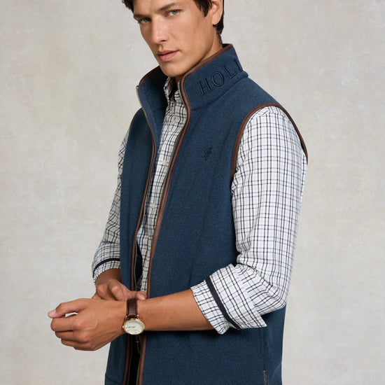 Young Ideas & Henmores - Mens Country Fleece Gilet - Dusty Blue - M