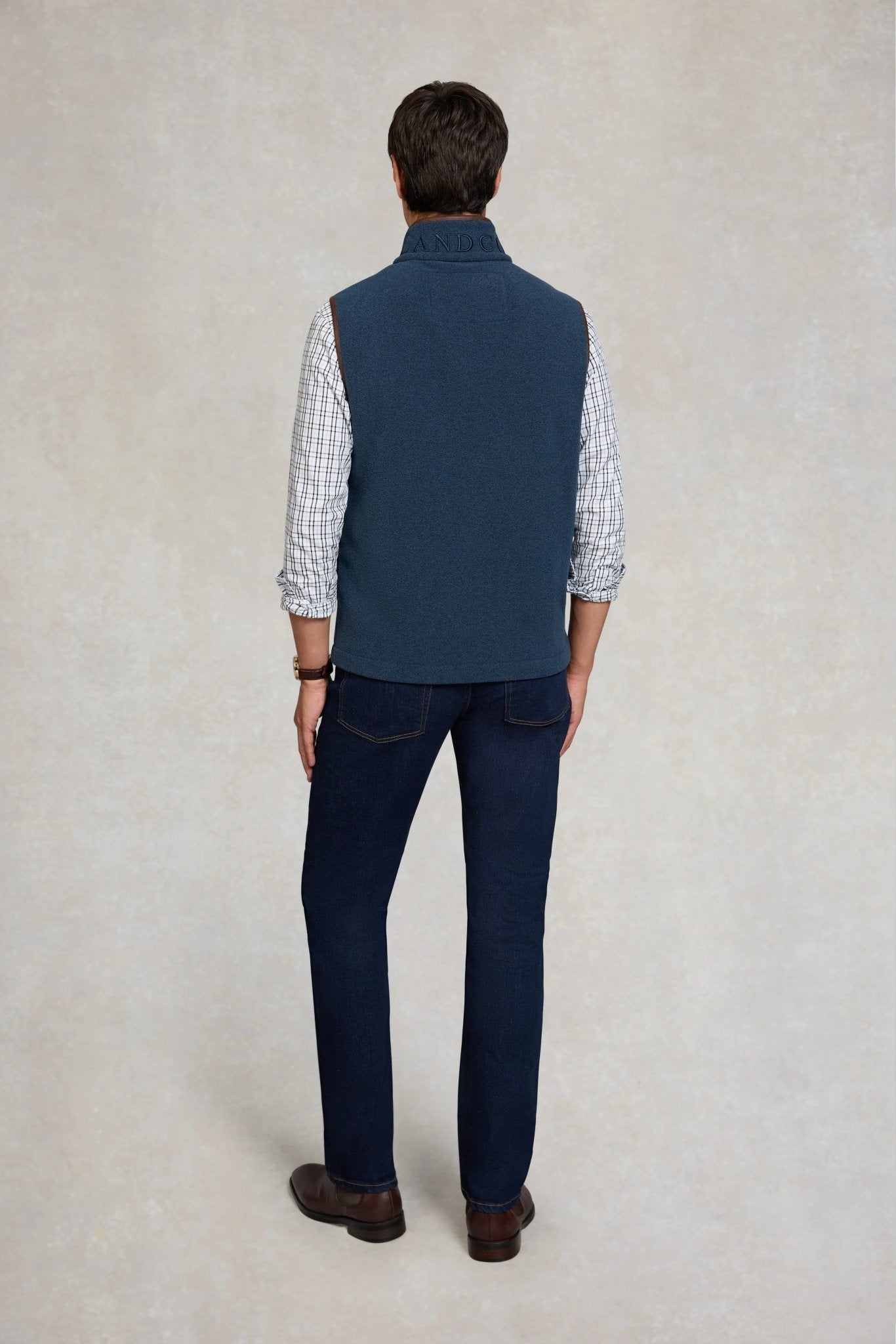 Young Ideas & Henmores - Mens Country Fleece Gilet - Dusty Blue - M
