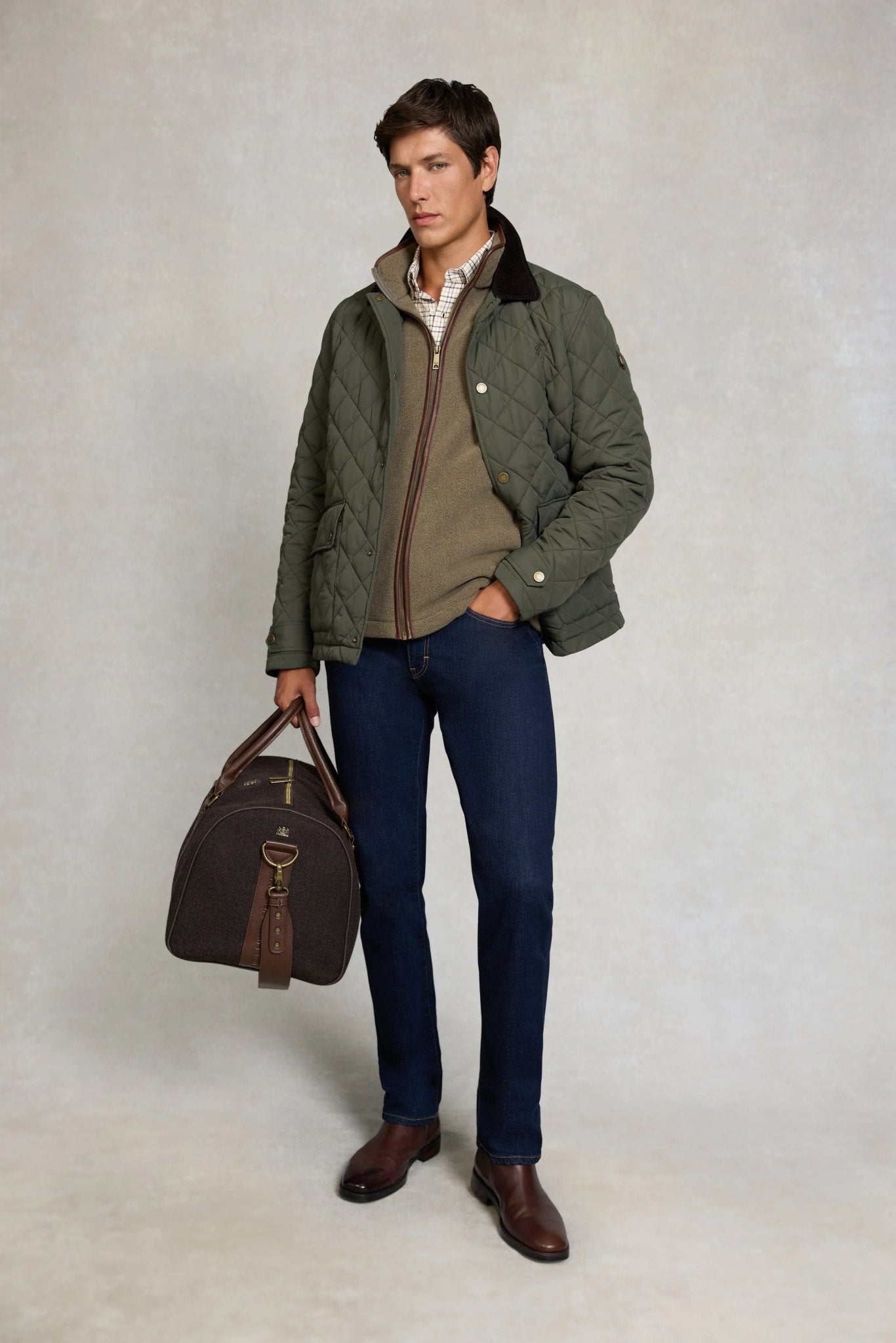 Young Ideas & Henmores - Mens Country Fleece Gilet - Khaki - S