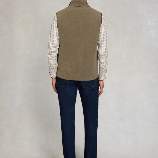 Young Ideas & Henmores - Mens Country Fleece Gilet - Khaki - S