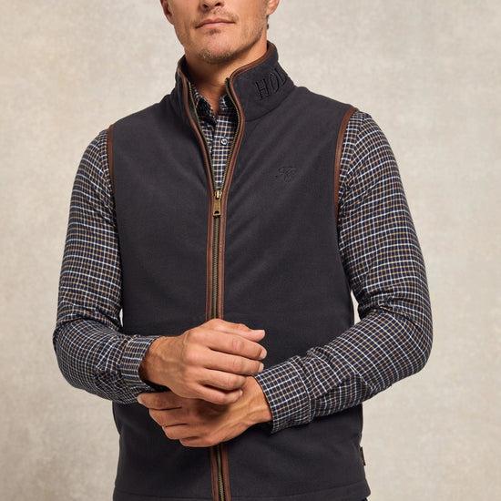 Young Ideas & Henmores - Mens Country Fleece Gilet - Ink Navy - M