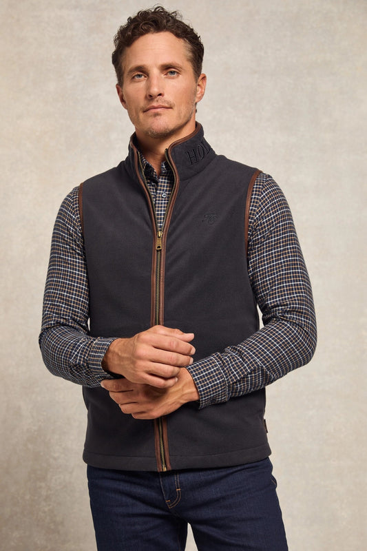 Young Ideas & Henmores - Mens Country Fleece Gilet - Ink Navy - M