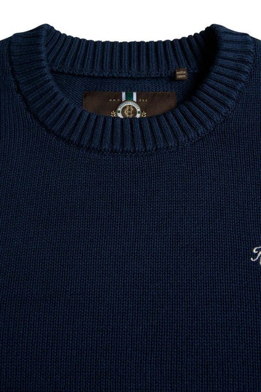 Young Ideas & Henmores -Men's Heritage Crew Neck Knit -Ink Navy -L