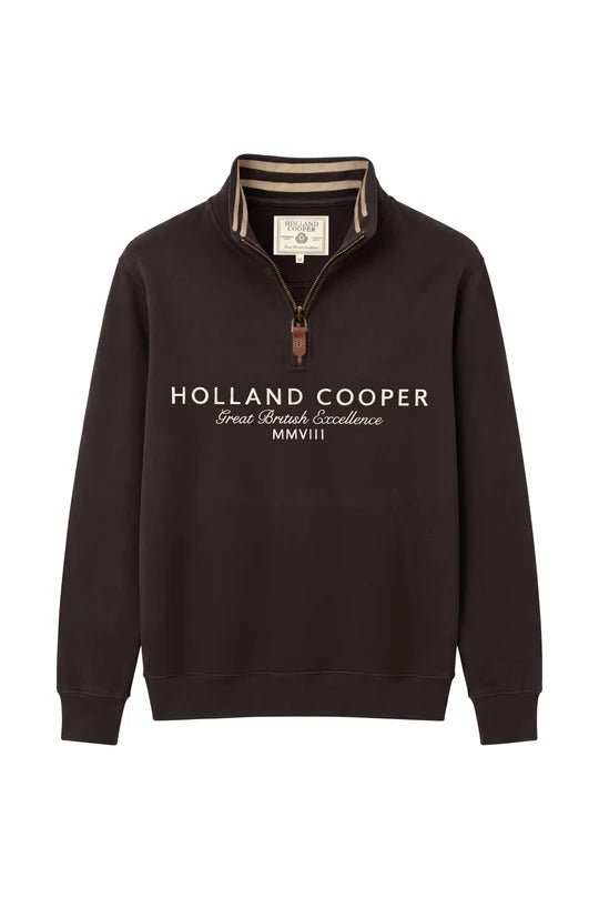 Young Ideas & Henmores -Men's Heritage Quarter Zip Sweat -Bournville -L