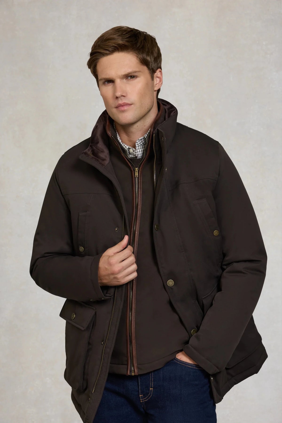 Young Ideas & Henmores -Men's Stamford Field Coat -Chocolate -L