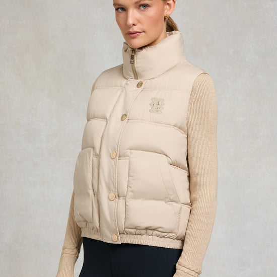 Young Ideas & Henmores -Milton Padded Gilet -Putty -L