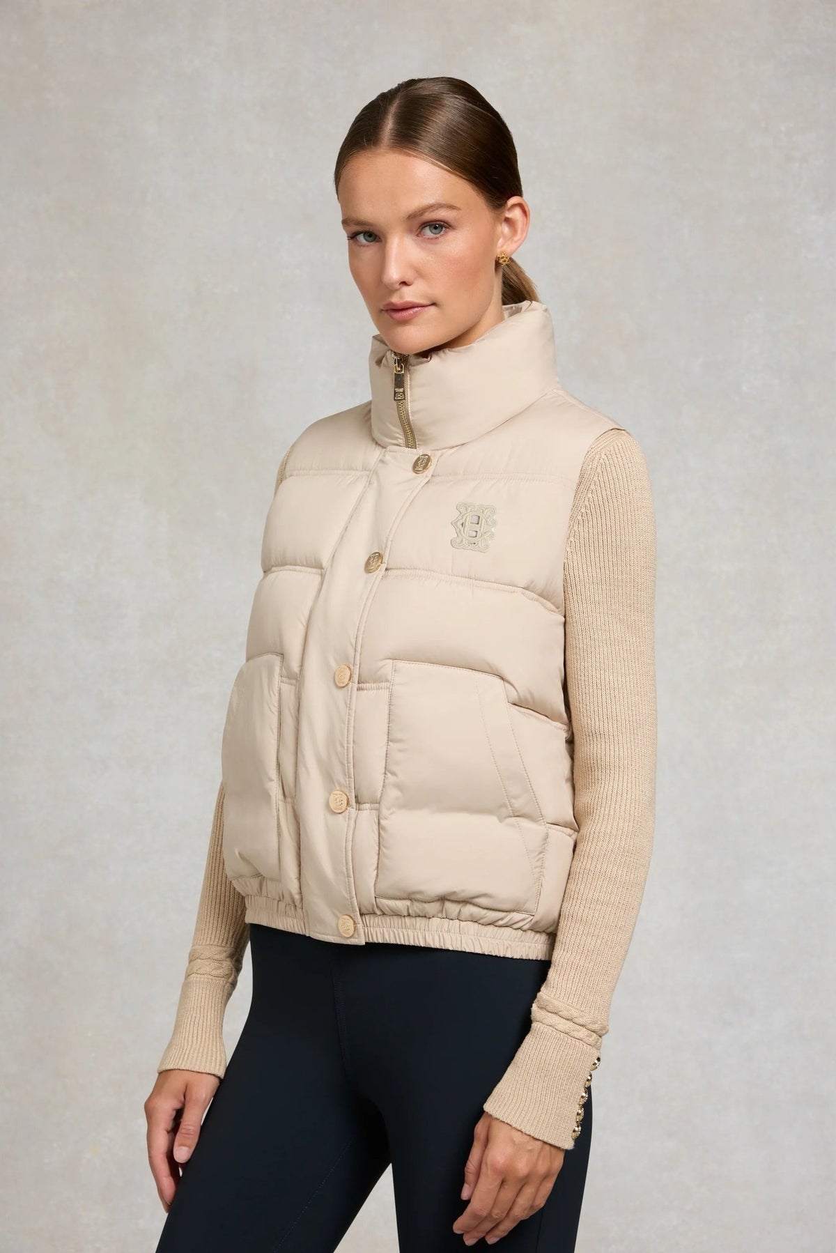 Young Ideas & Henmores -Milton Padded Gilet -Putty -L