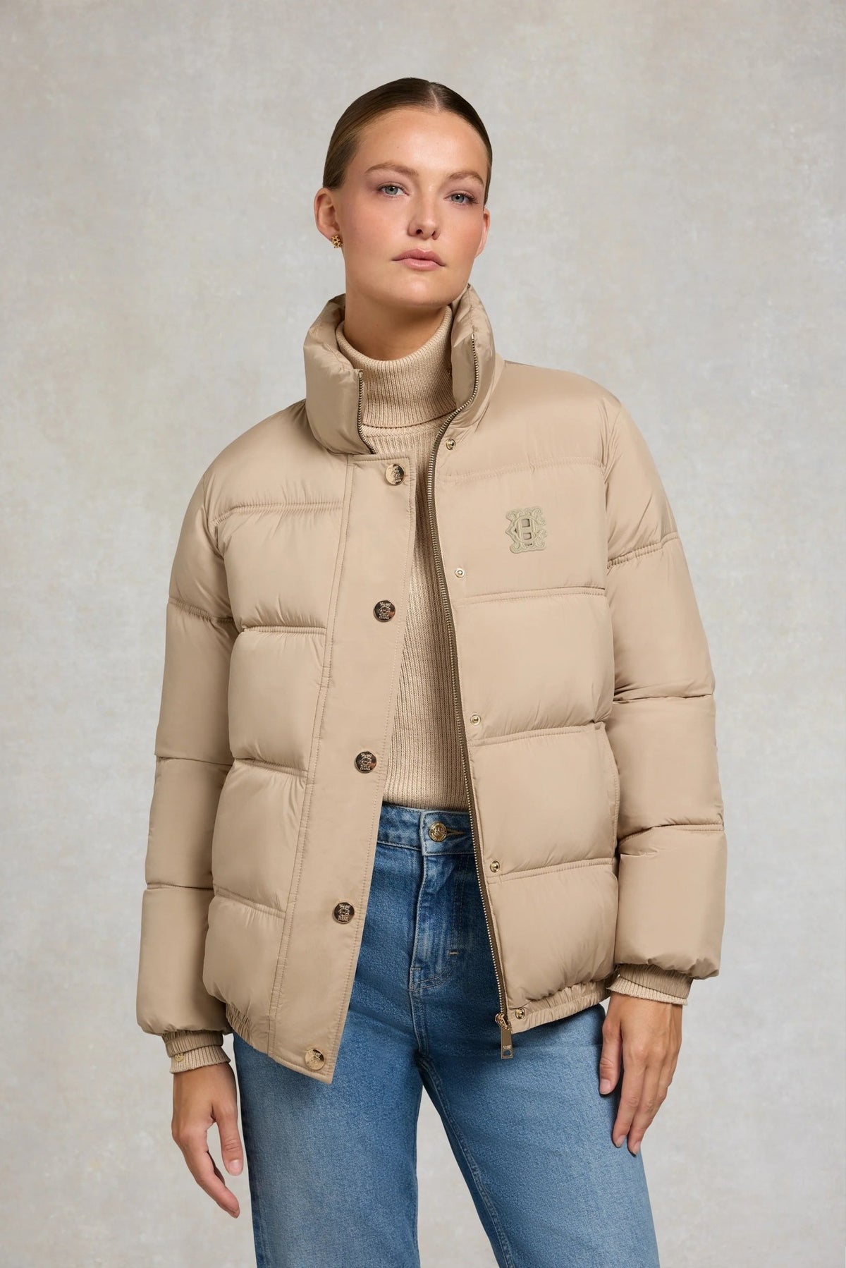 Young Ideas & Henmores -Milton Padded Jacket -Light Taupe -L