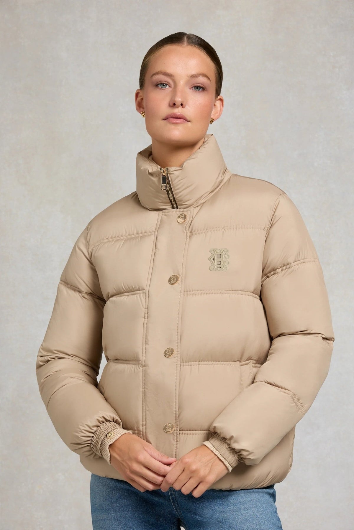 Young Ideas & Henmores -Milton Padded Jacket -Light Taupe -L