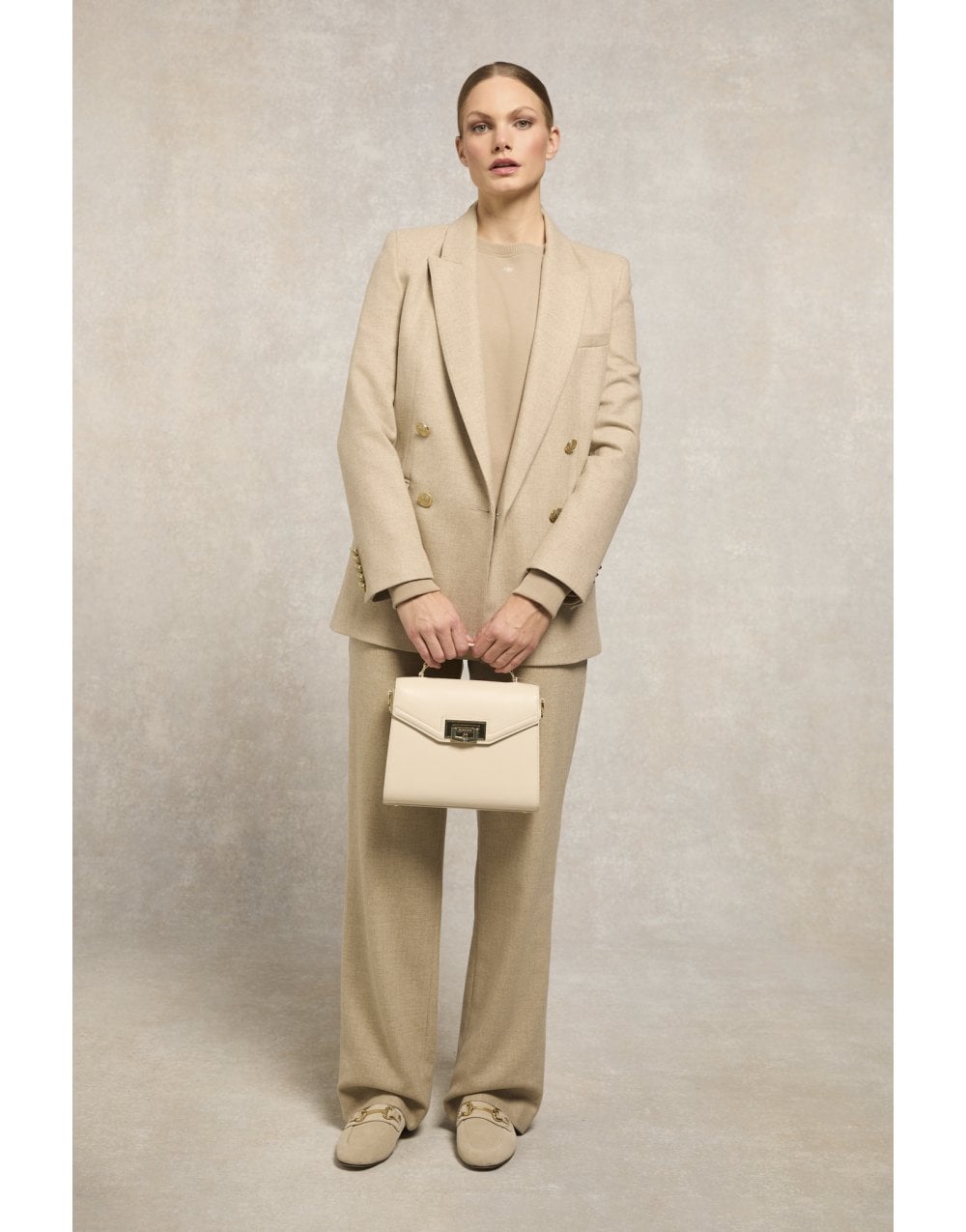 Young Ideas/Henmores - Monogram Crew Neck Sweatshirt - Oatmeal - XS