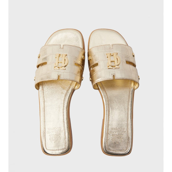 Young Ideas/Henmores - Monogram Slides - Gold Croc - 8